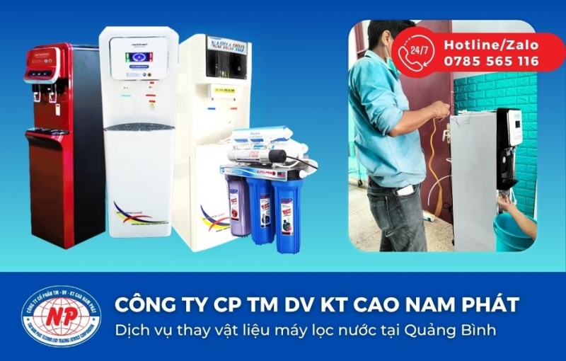 Dịch vụ thay vật liệu máy lọc nước, hệ thống lọc nước tại Quảng Bình